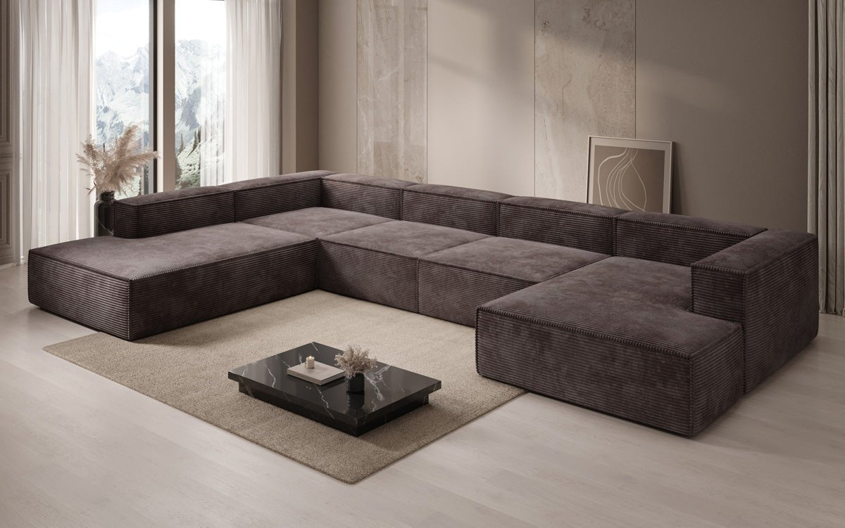 Designer Sofa Lesley U XXL in Cord