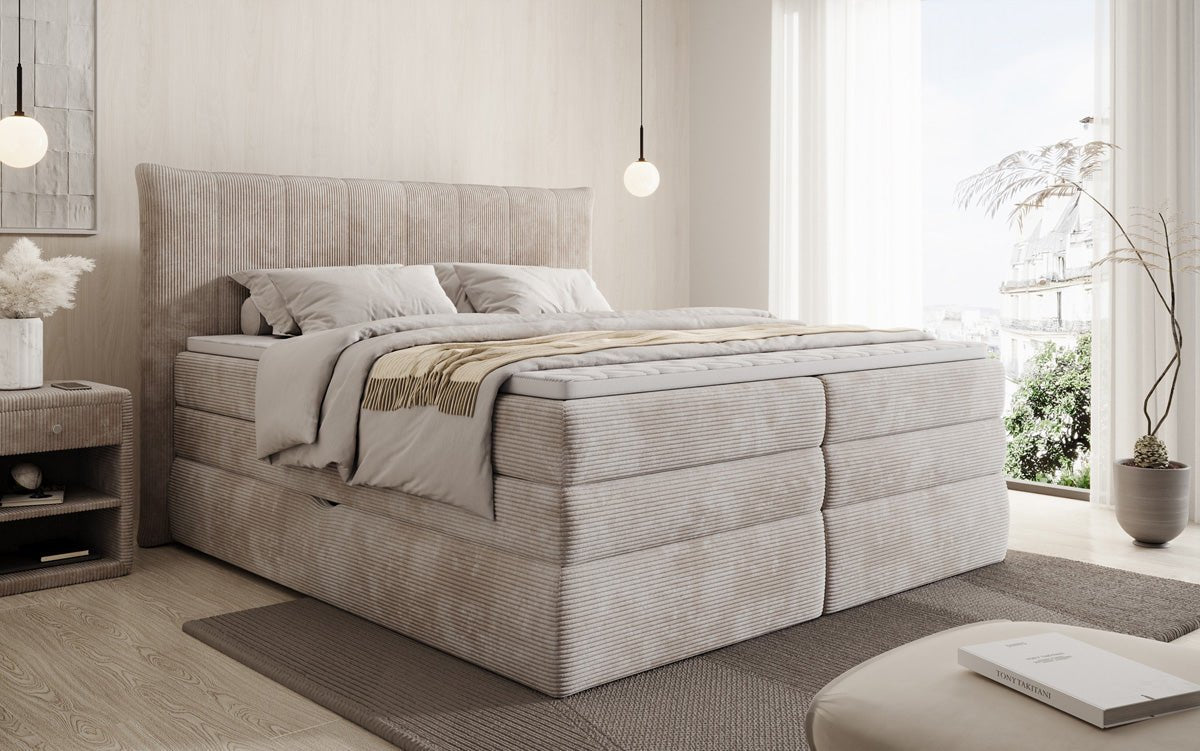 boxspringbett mit aufbewahrung 160x200 Boxspringbett Stella mit Stauraum in Cord