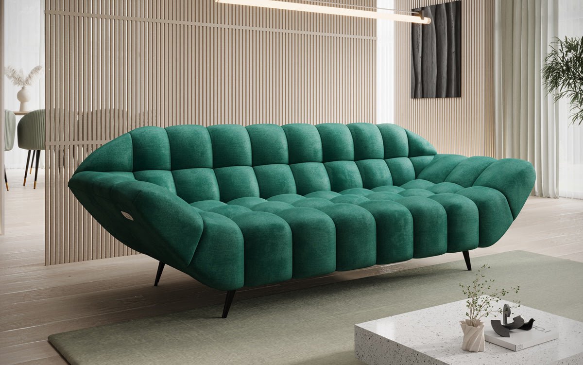 Designer 3 Sitzer Sofa Amora in Samt