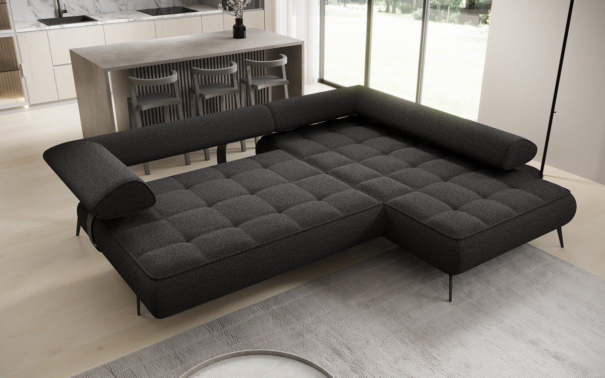 Designer Sofa Sydney L Bouclé mit elektrischer Schlaffunktion