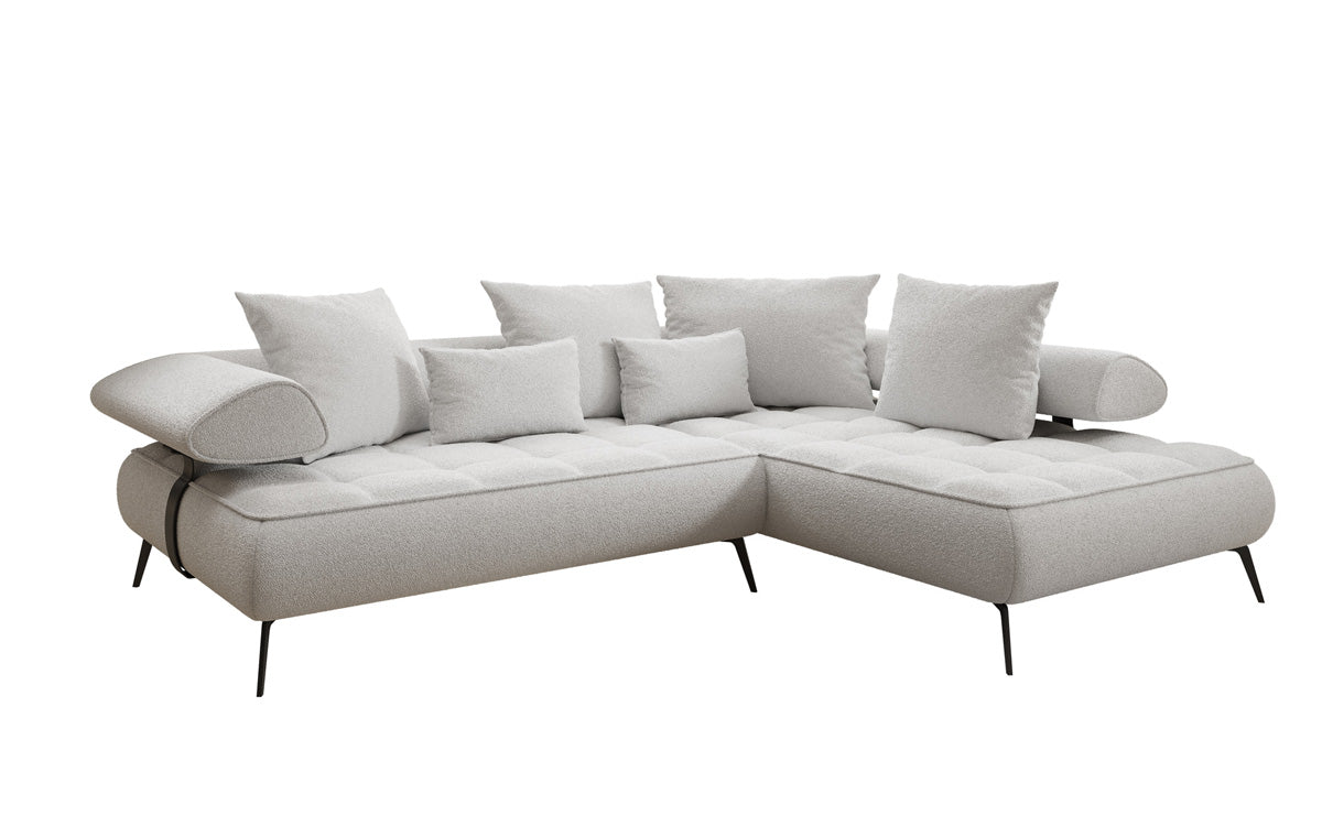 Designer Sofa Sydney L Bouclé mit elektrischer Schlaffunktion