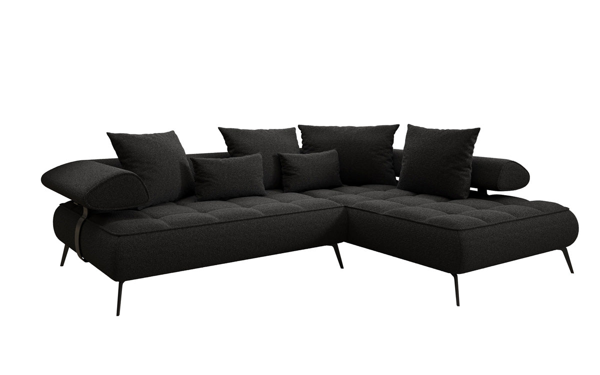 Designer Sofa Sydney L Bouclé mit elektrischer Schlaffunktion