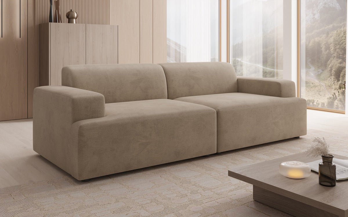 Designer 3 Sitzer Sofa Monza in Samt
