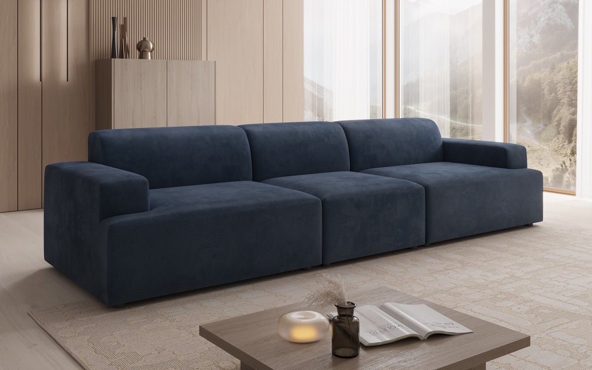 Designer Sofa Monza 3 Sitzer XXL in Samt