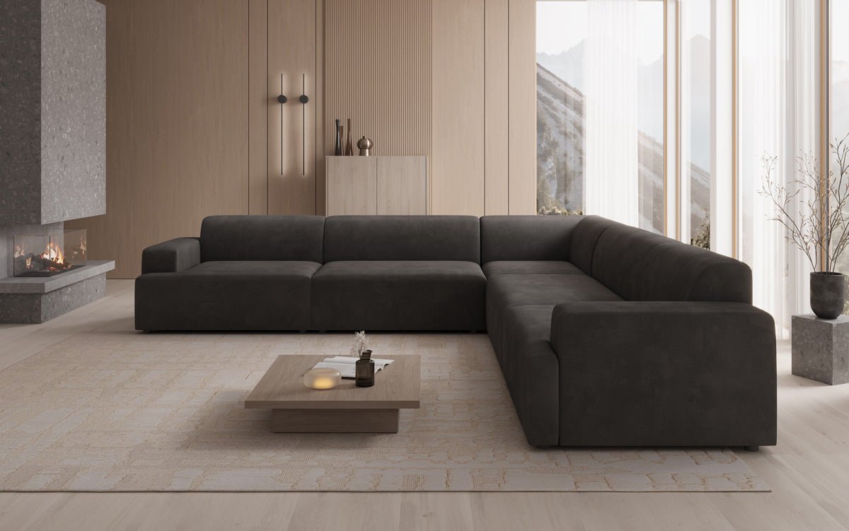 Designer Sofa Monza Wohnlandschaft L XXL in Samt