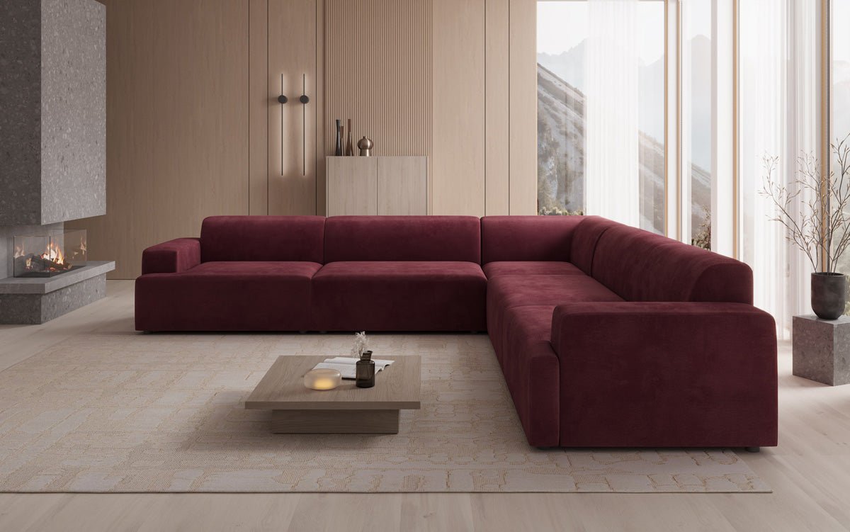 Designer Sofa Monza Wohnlandschaft L XXL in Samt