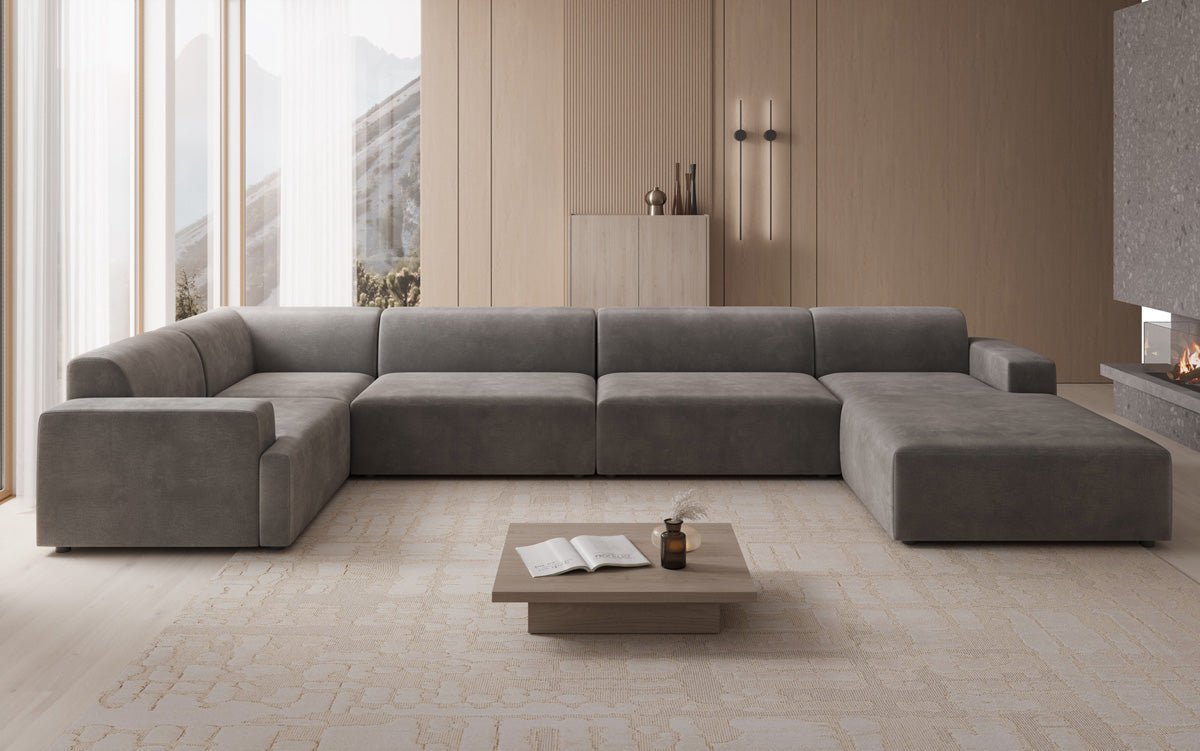 Designer Sofa Monza U XXL in Samt