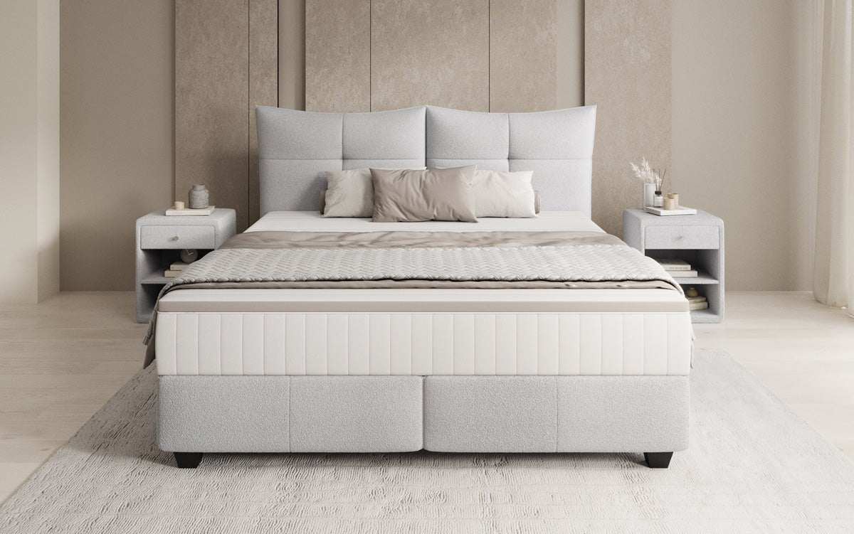 Boxspringbett Veyora in Bouclé