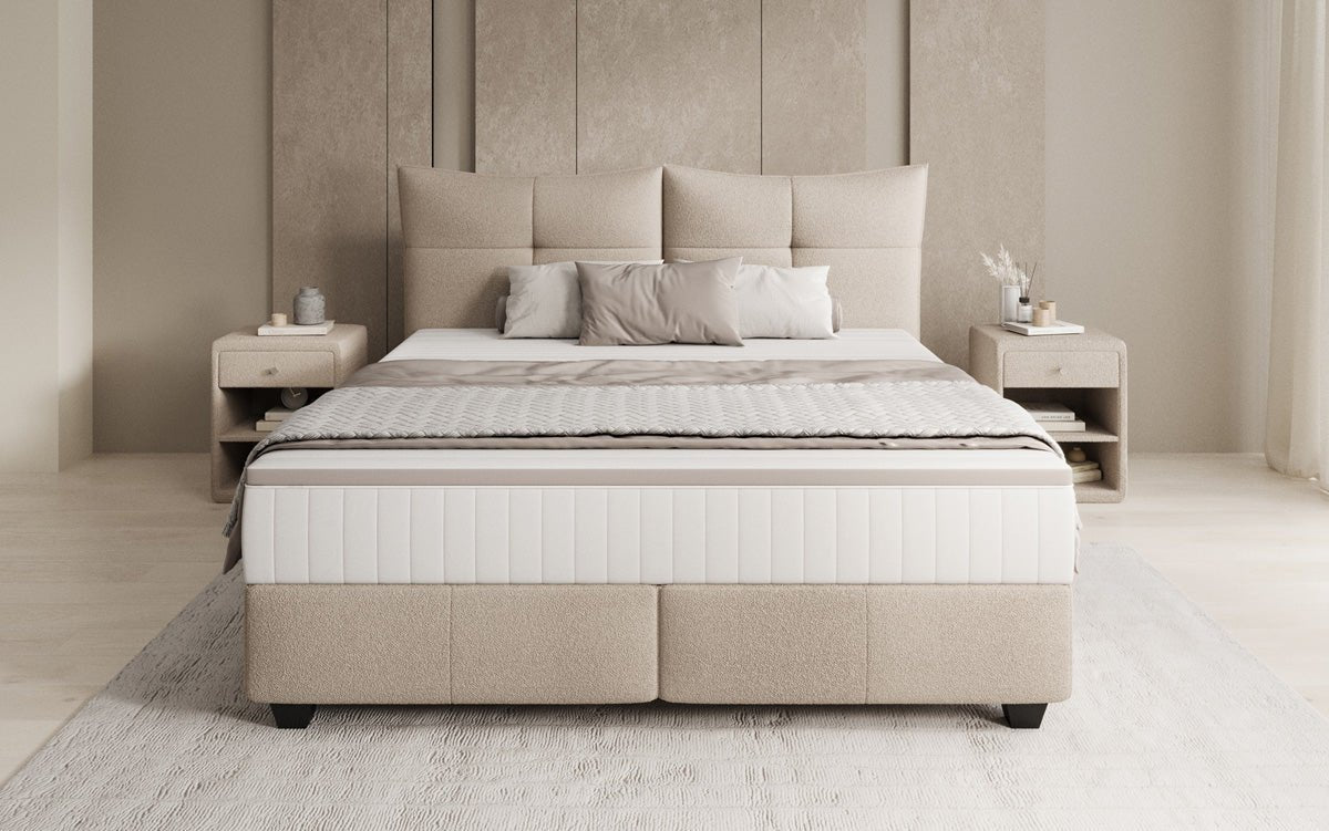 Boxspringbett Veyora in Bouclé