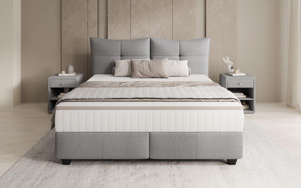 Boxspringbett Veyora in Bouclé