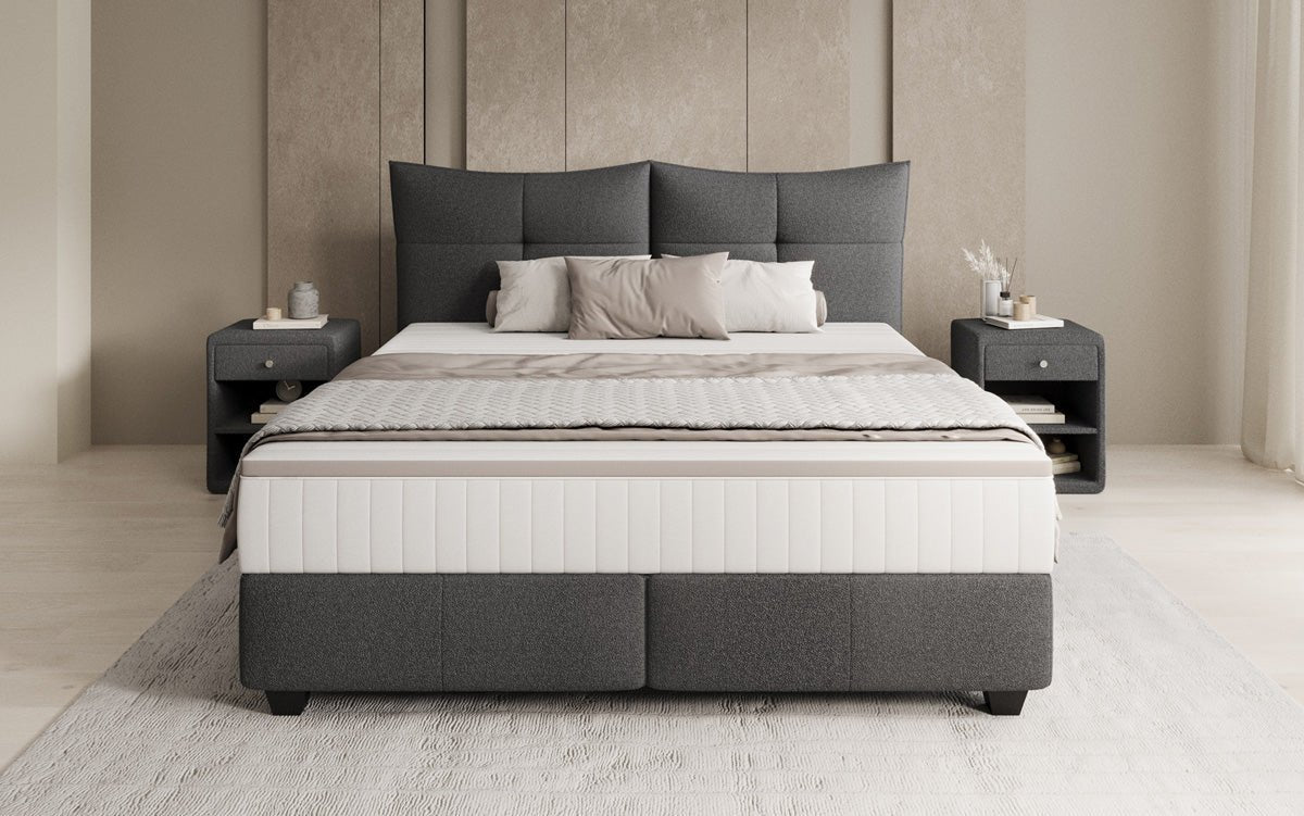 Boxspringbett Veyora in Bouclé