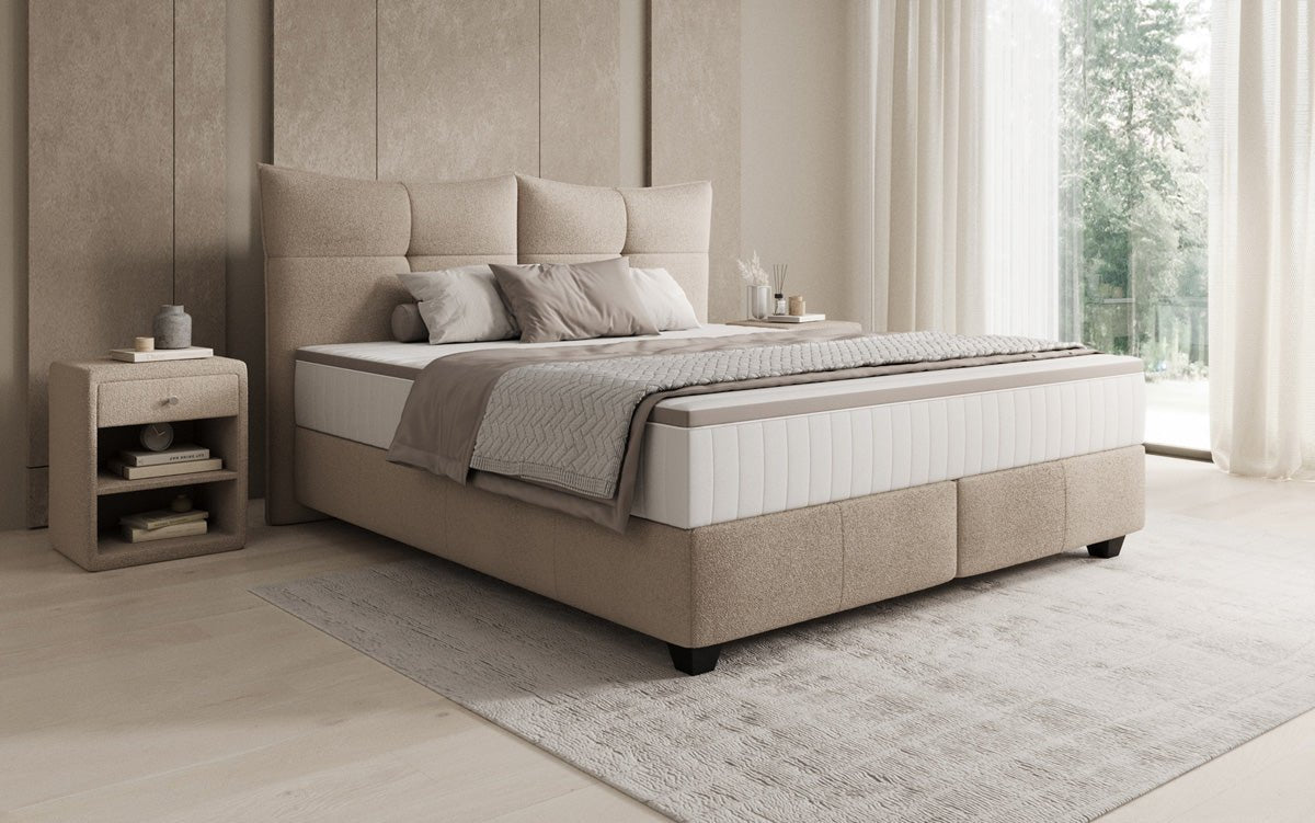 Boxspringbett Veyora in Bouclé