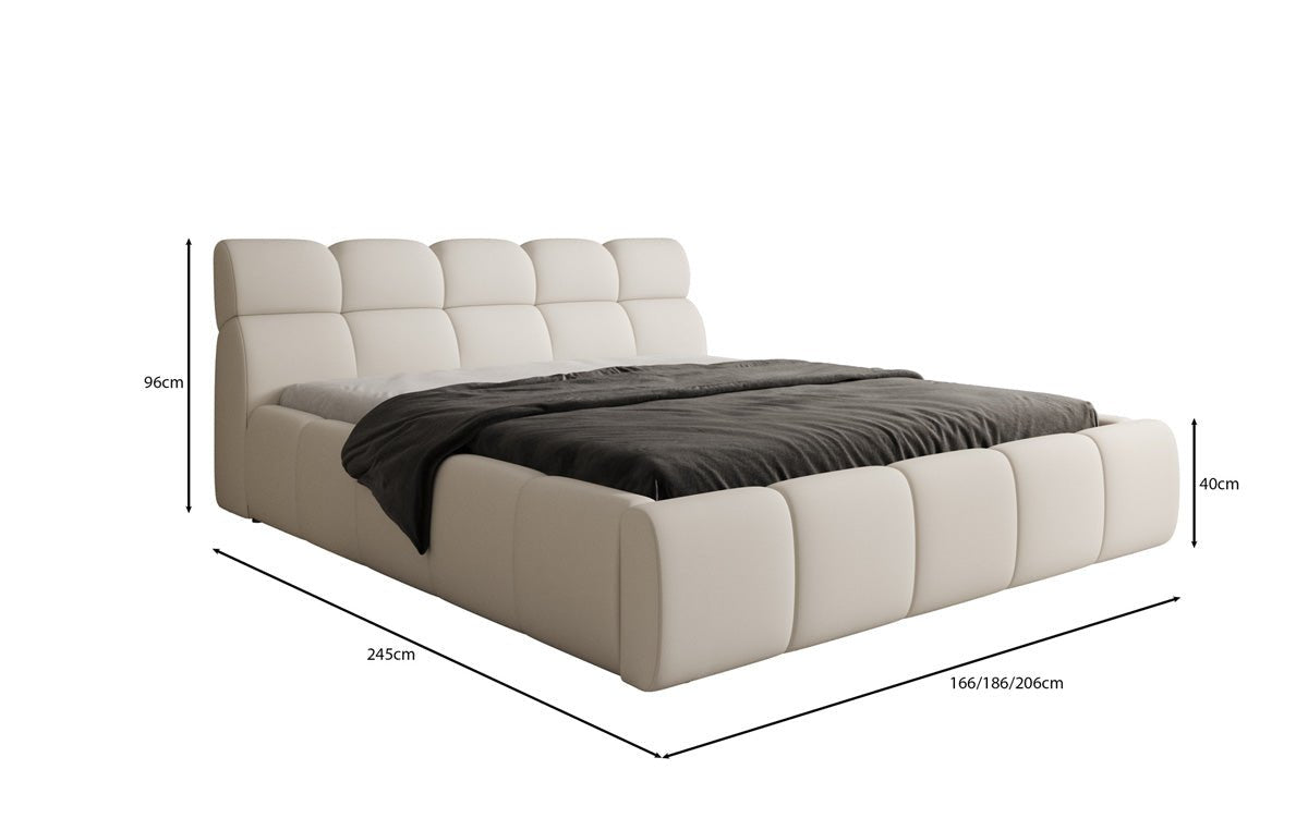 Designer Polsterbett Dallas Stoff mit Stauraum