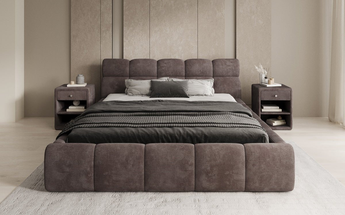 Designer Polsterbett Dallas Cord mit Stauraum