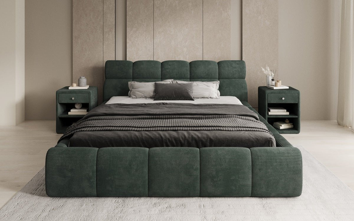 Designer Polsterbett Dallas Cord mit Stauraum