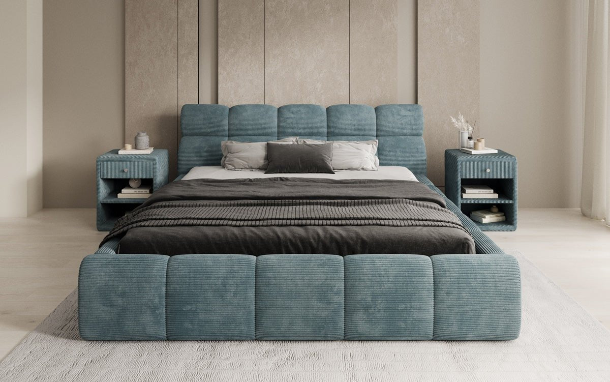 Designer Polsterbett Dallas Cord mit Stauraum