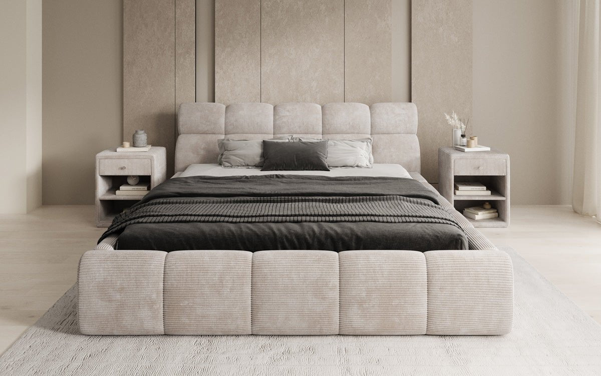 Designer Polsterbett Dallas Cord mit Stauraum