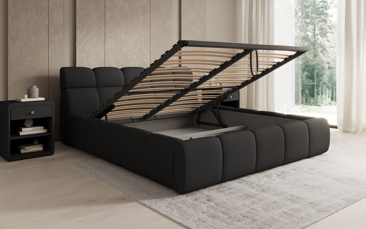 Designer Polsterbett Dallas Stoff mit Stauraum