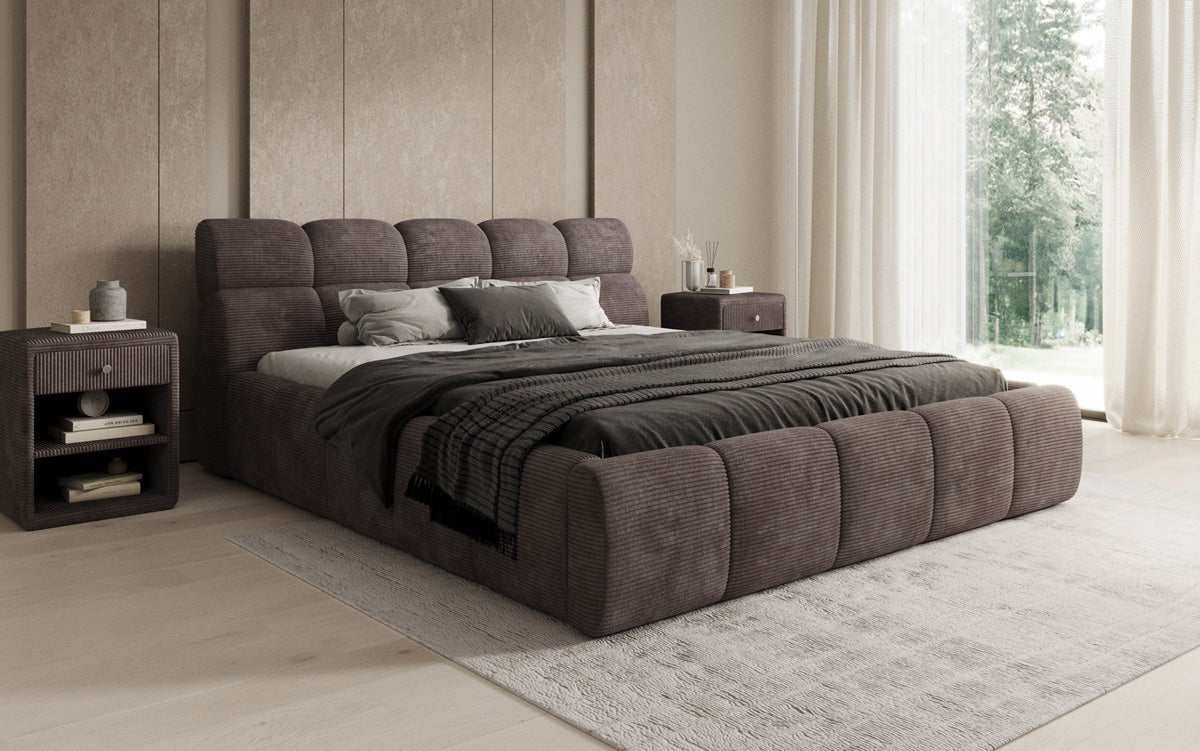 Designer Polsterbett Dallas Cord mit Stauraum