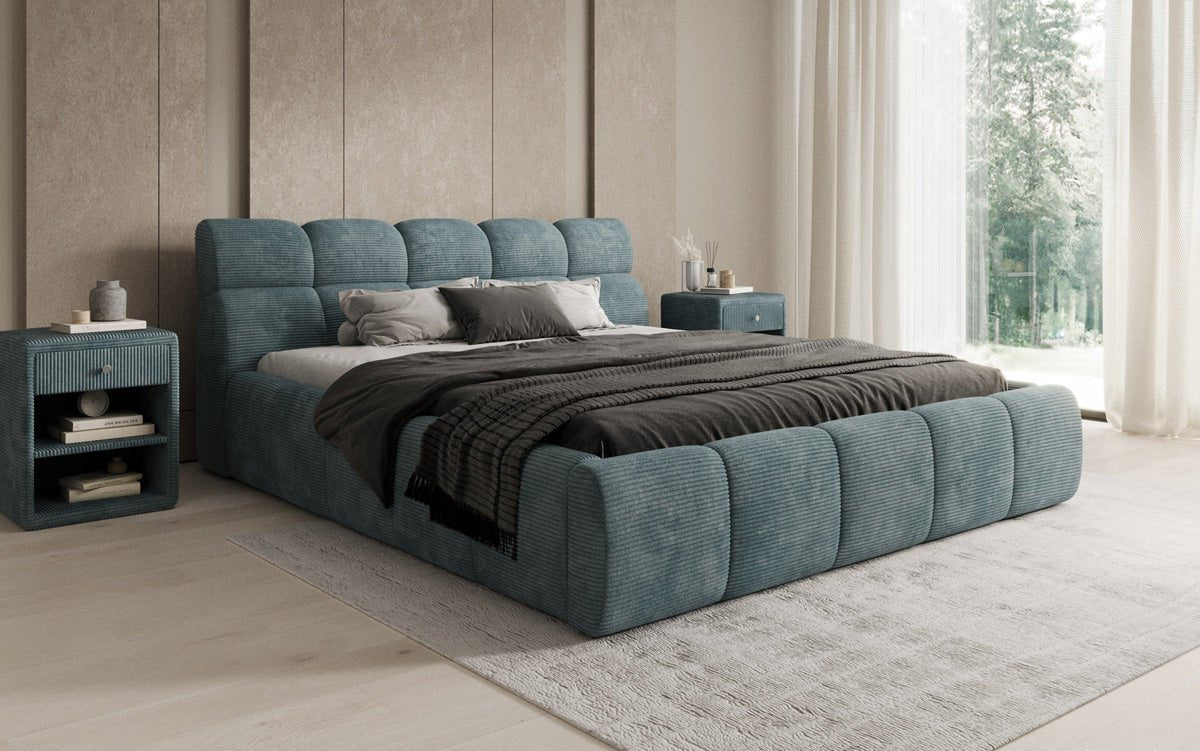 Designer Polsterbett Dallas Cord mit Stauraum