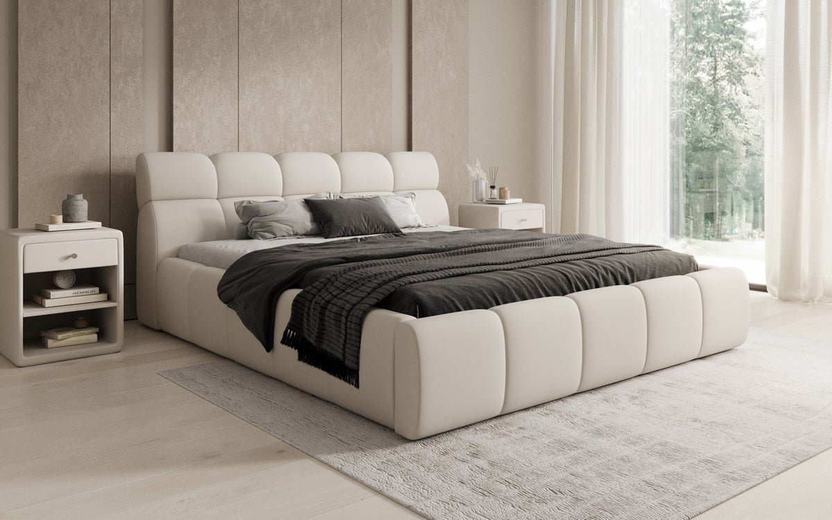 Designer Polsterbett Dallas Stoff mit Stauraum