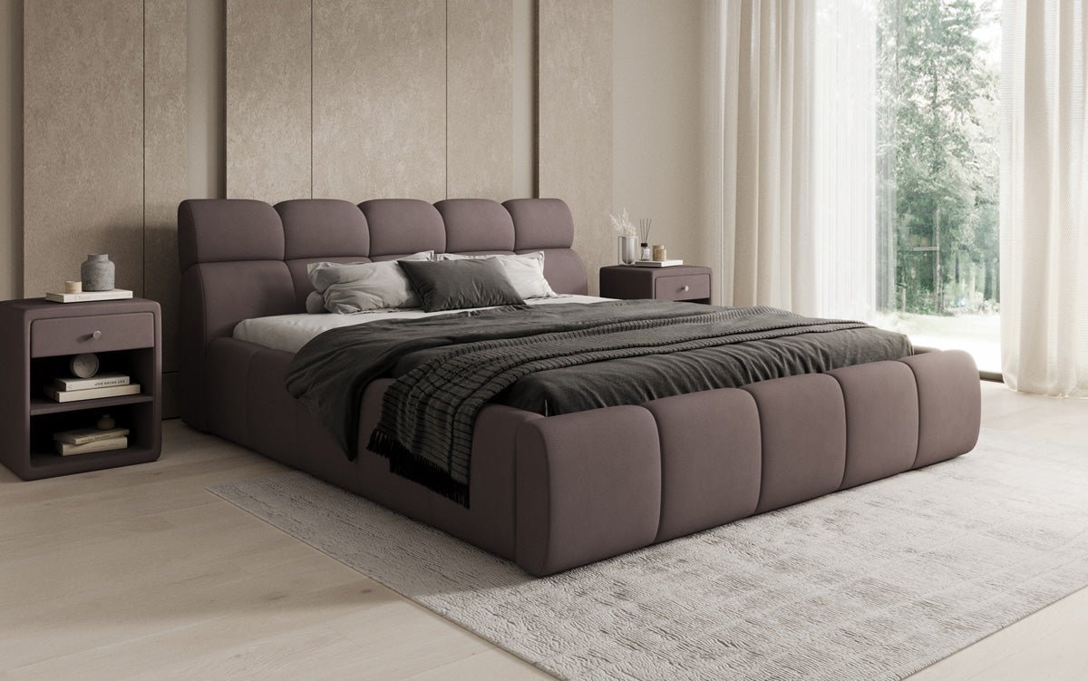Designer Polsterbett Dallas Stoff mit Stauraum