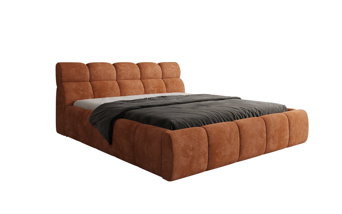 Designer Polsterbett Dallas Cord mit Stauraum