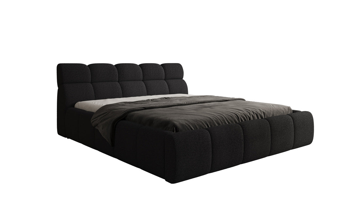Designer Polsterbett Dallas Bouclé mit Stauraum