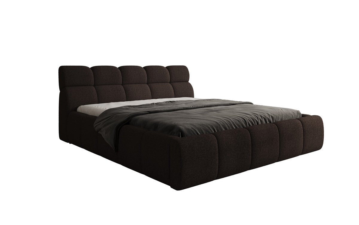 Designer Polsterbett Dallas Bouclé mit Stauraum