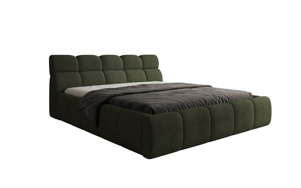 Designer Polsterbett Dallas Bouclé mit Stauraum