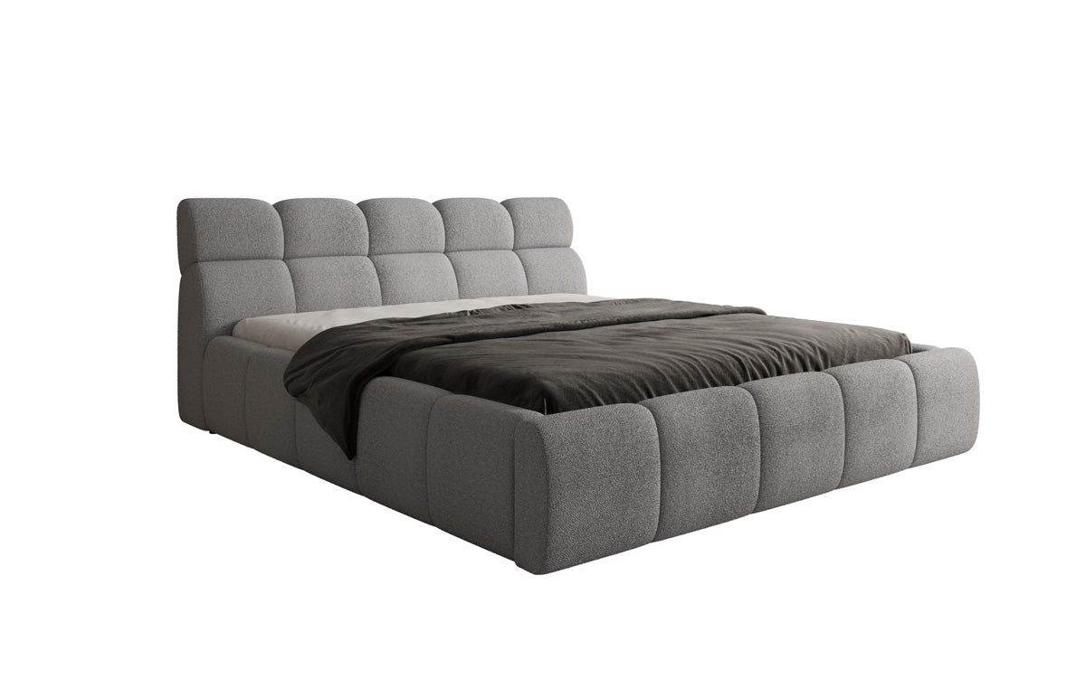 Designer Polsterbett Dallas Bouclé mit Stauraum