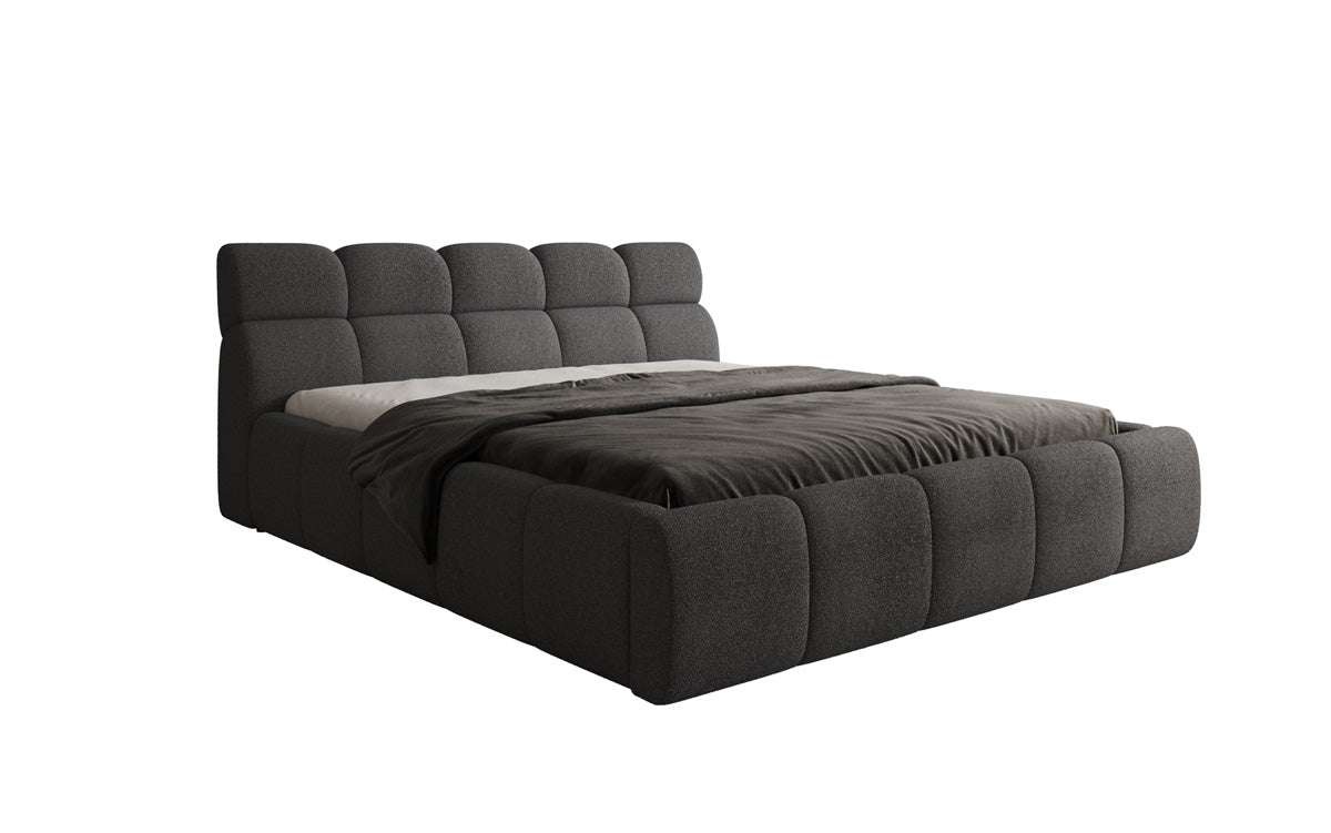 Designer Polsterbett Dallas Bouclé mit Stauraum