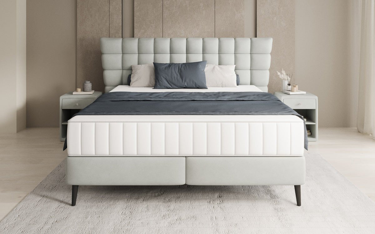 Boxspringbett Alvion in Echtleder