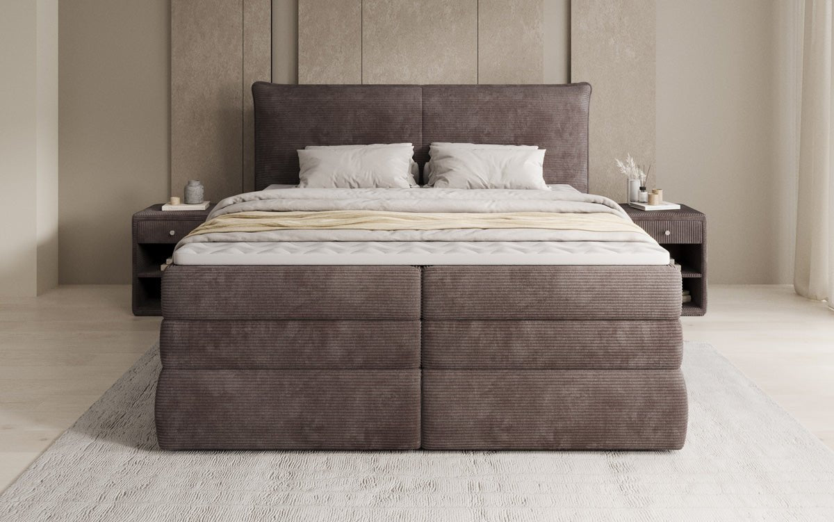 Boxspringbett Avelora mit Stauraum in Cord