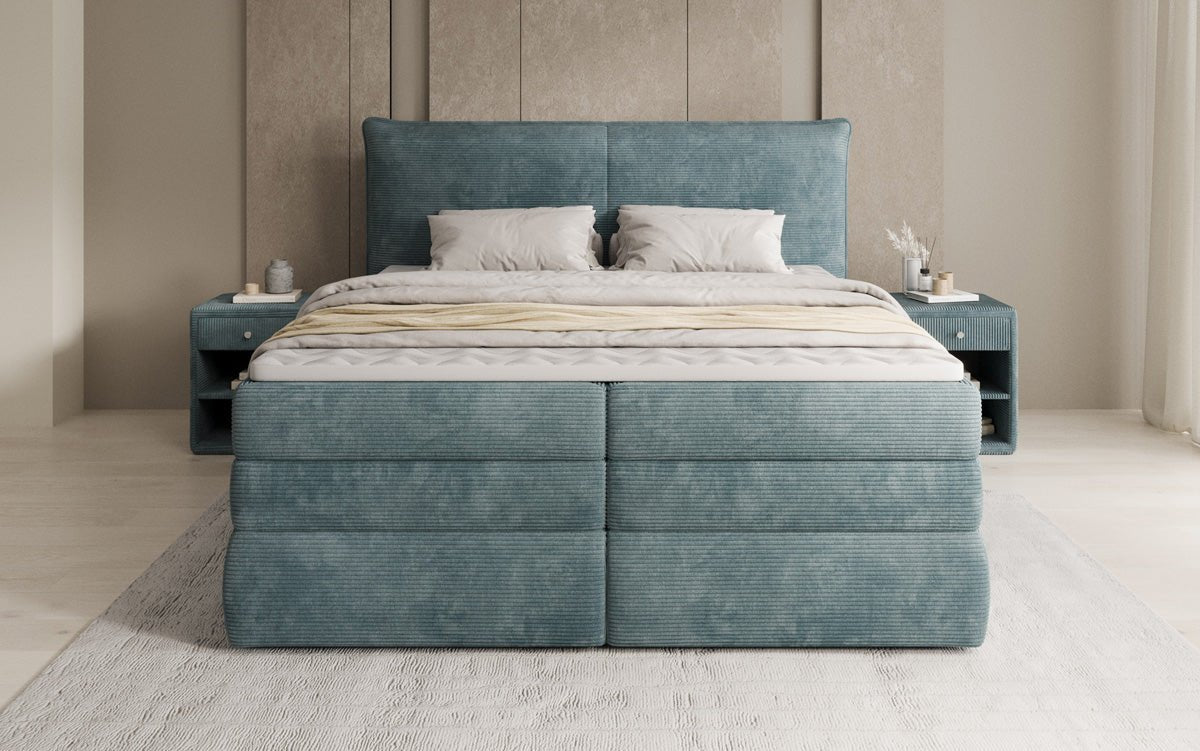 Boxspringbett Avelora mit Stauraum in Cord