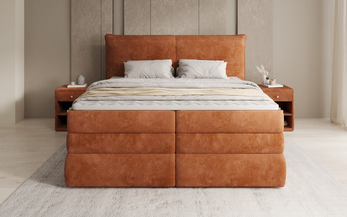 Boxspringbett Avelora mit Stauraum in Cord