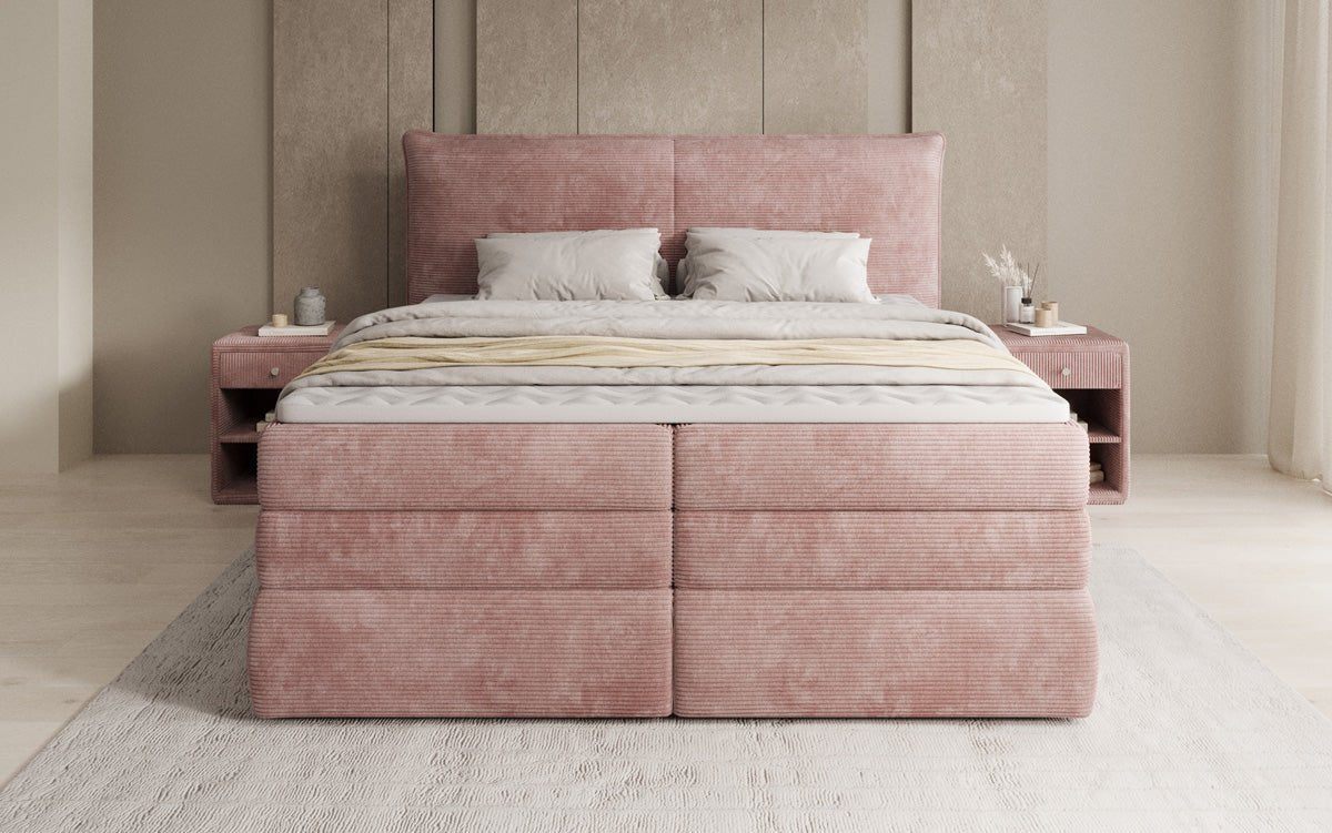 Boxspringbett Avelora mit Stauraum in Cord