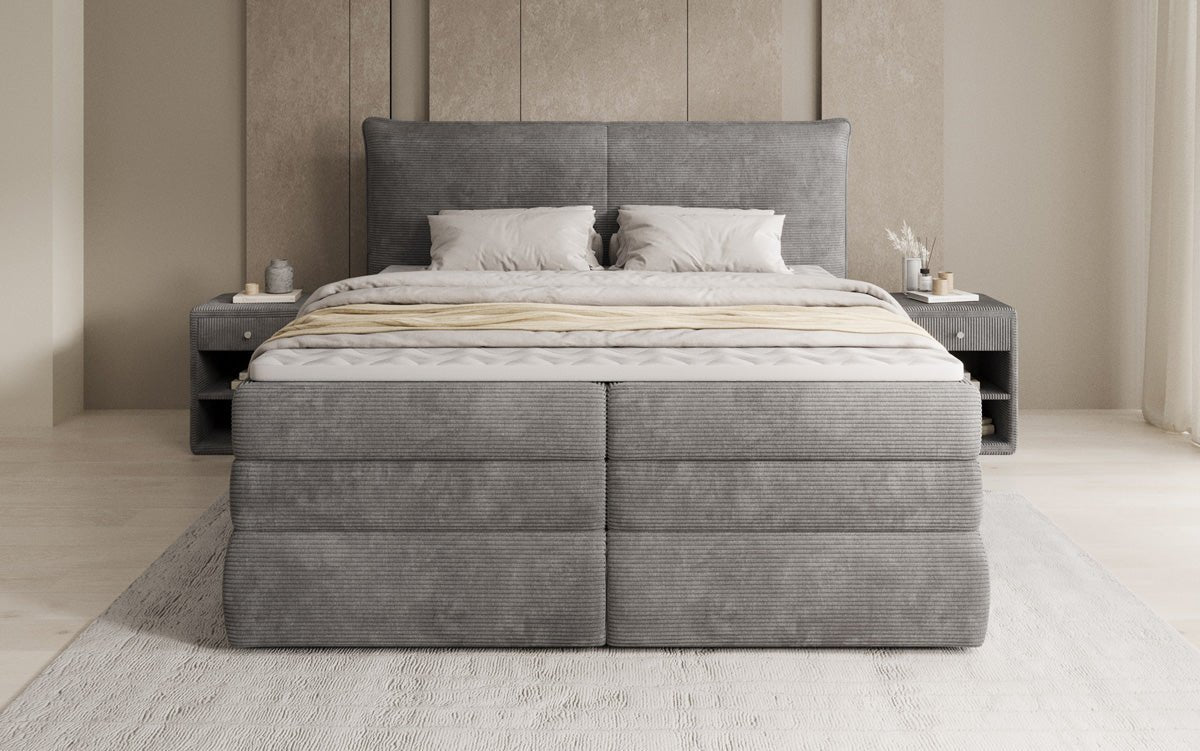 Boxspringbett Avelora mit Stauraum in Cord