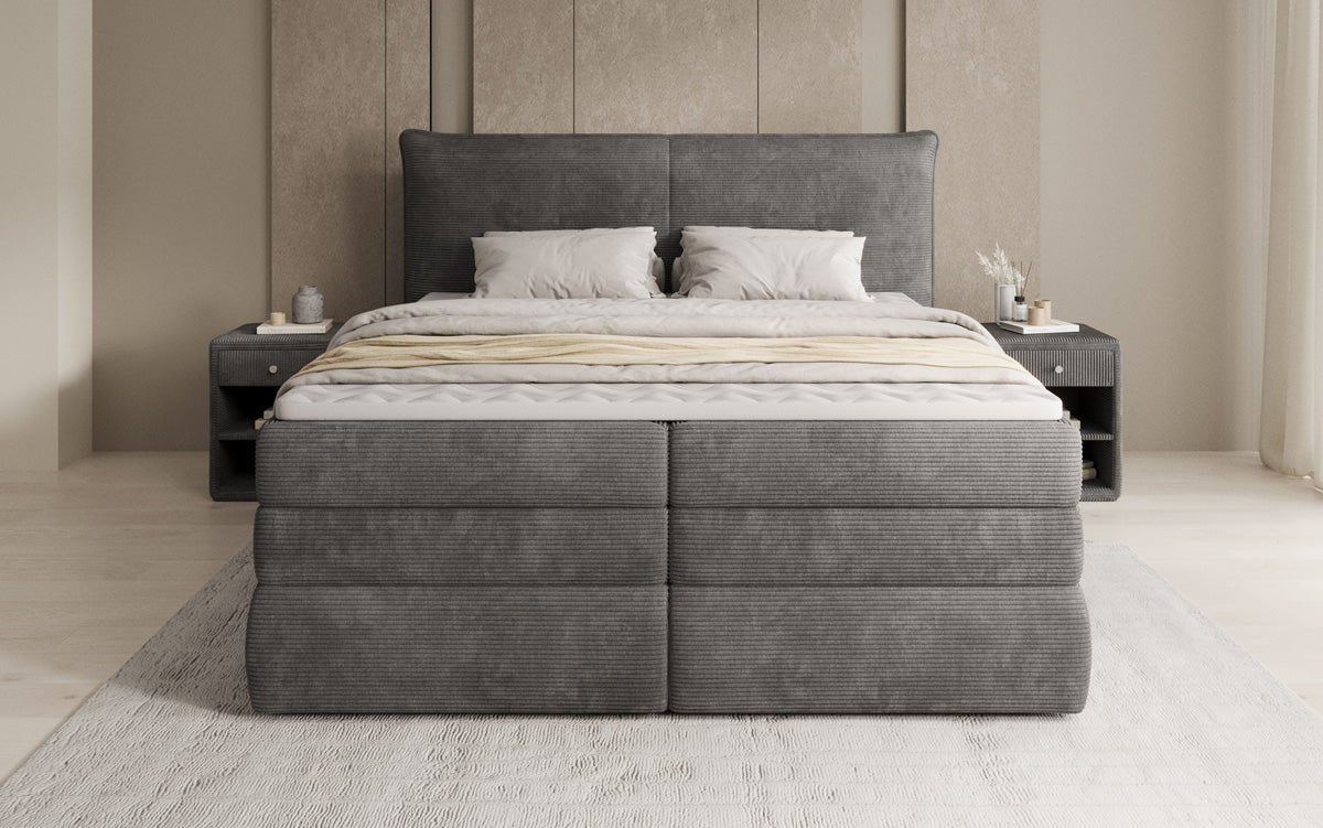 Boxspringbett Avelora mit Stauraum in Cord