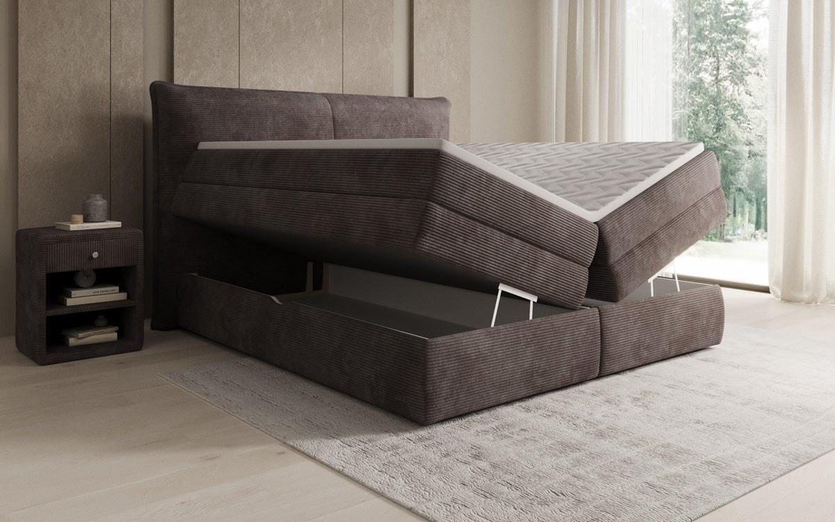 Boxspringbett Avelora mit Stauraum in Cord