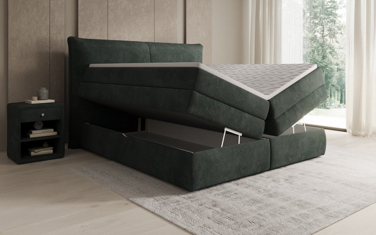 Boxspringbett Avelora mit Stauraum in Cord