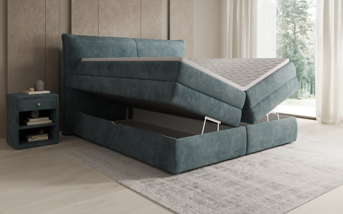 Boxspringbett Avelora mit Stauraum in Cord