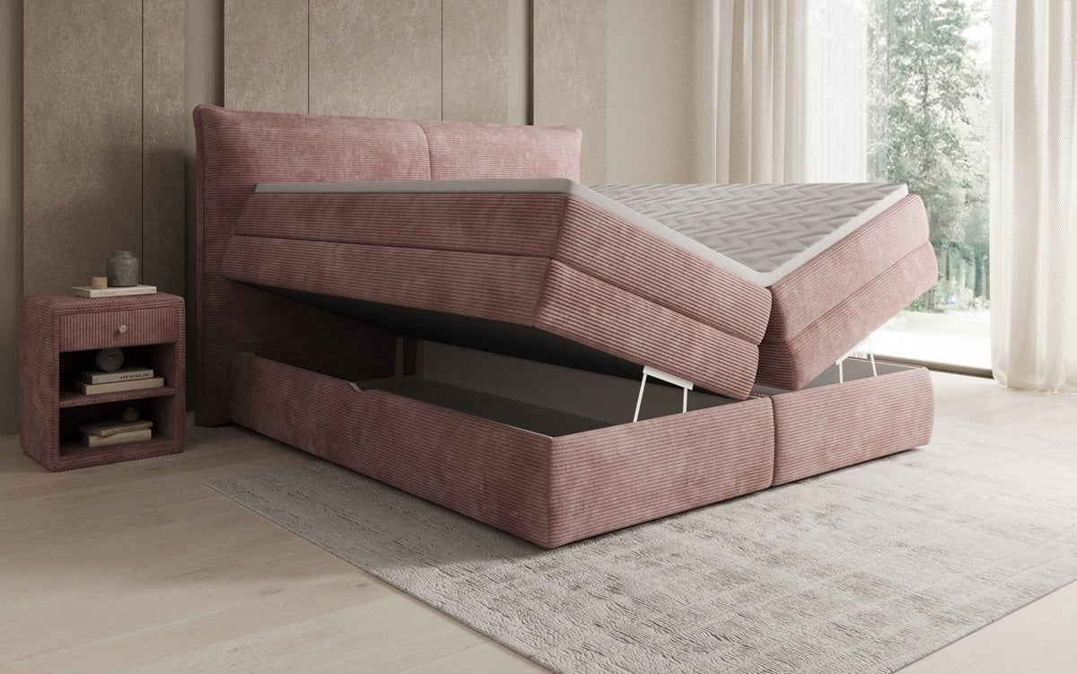 Boxspringbett Avelora mit Stauraum in Cord