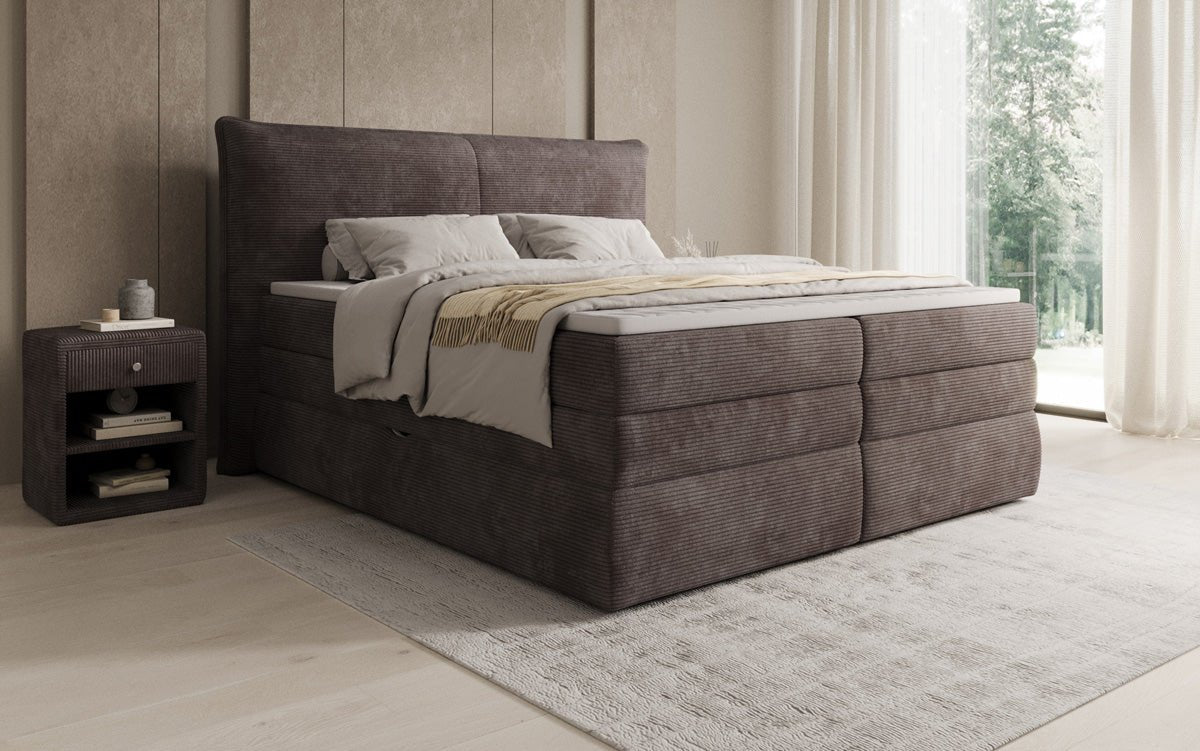 Boxspringbett Avelora mit Stauraum in Cord