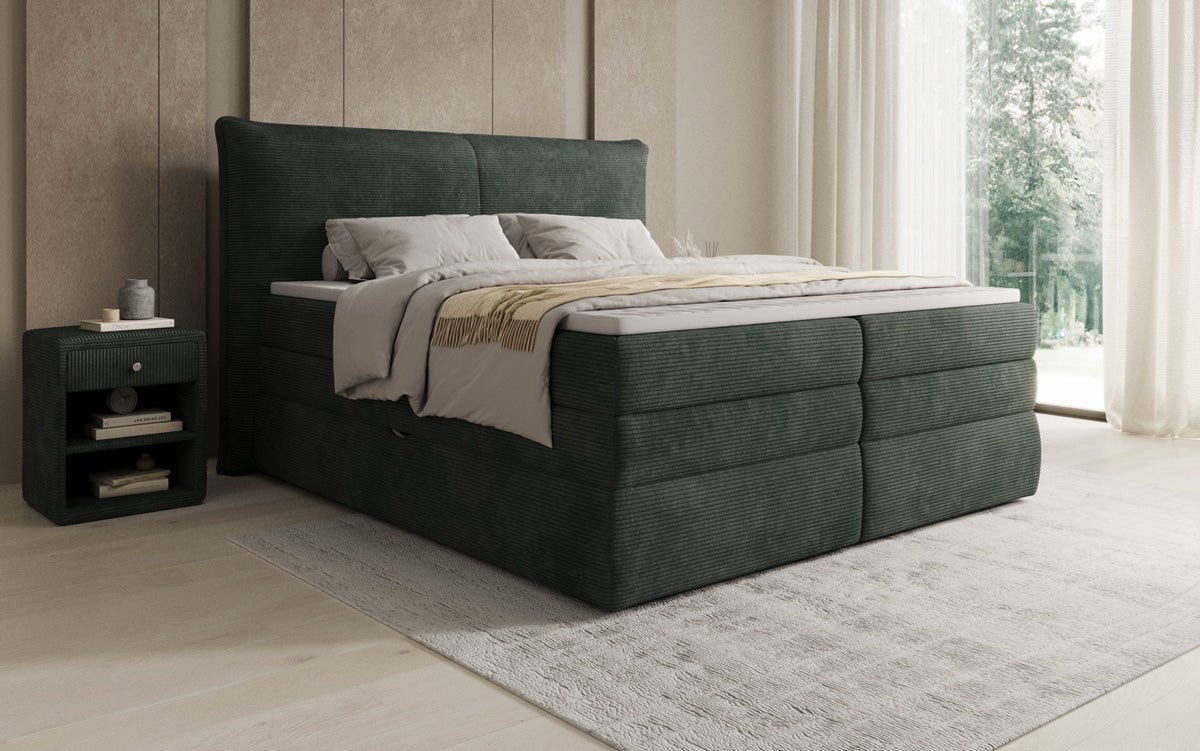 Boxspringbett Avelora mit Stauraum in Cord
