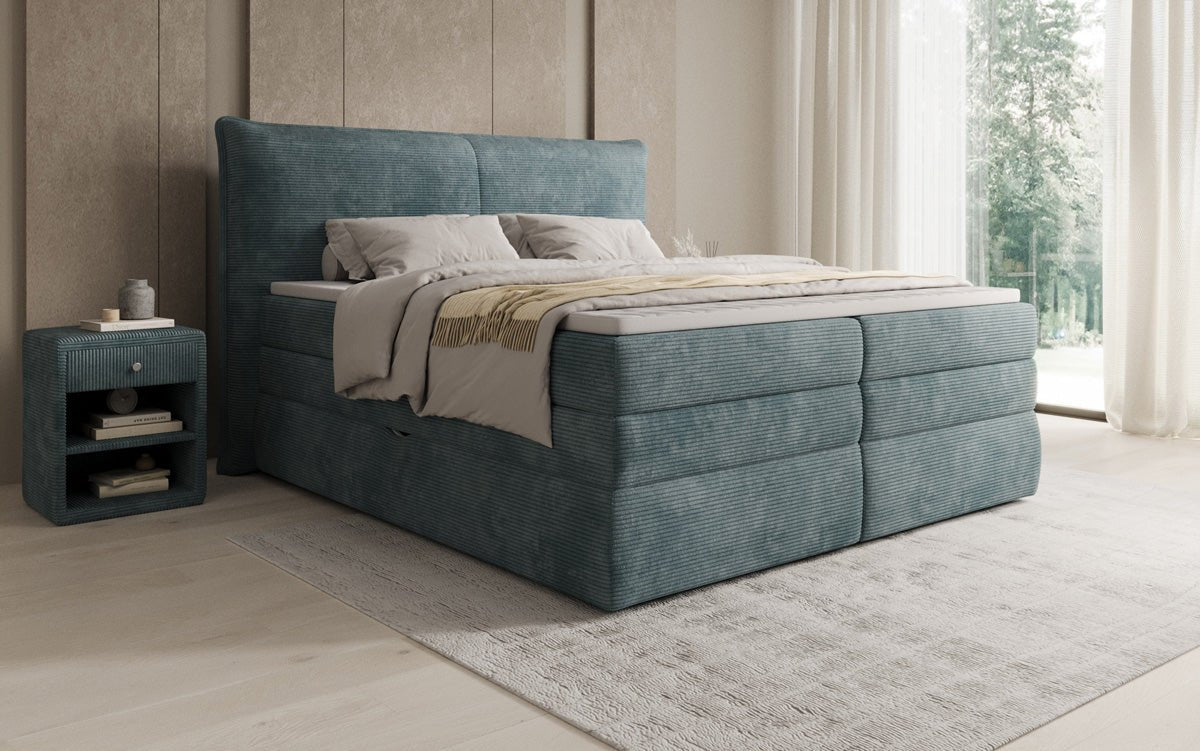 Boxspringbett Avelora mit Stauraum in Cord