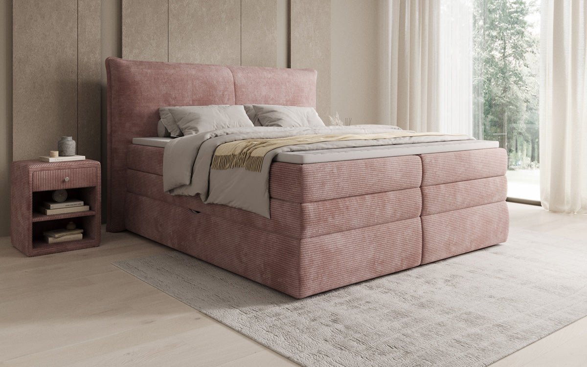 Boxspringbett Avelora mit Stauraum in Cord