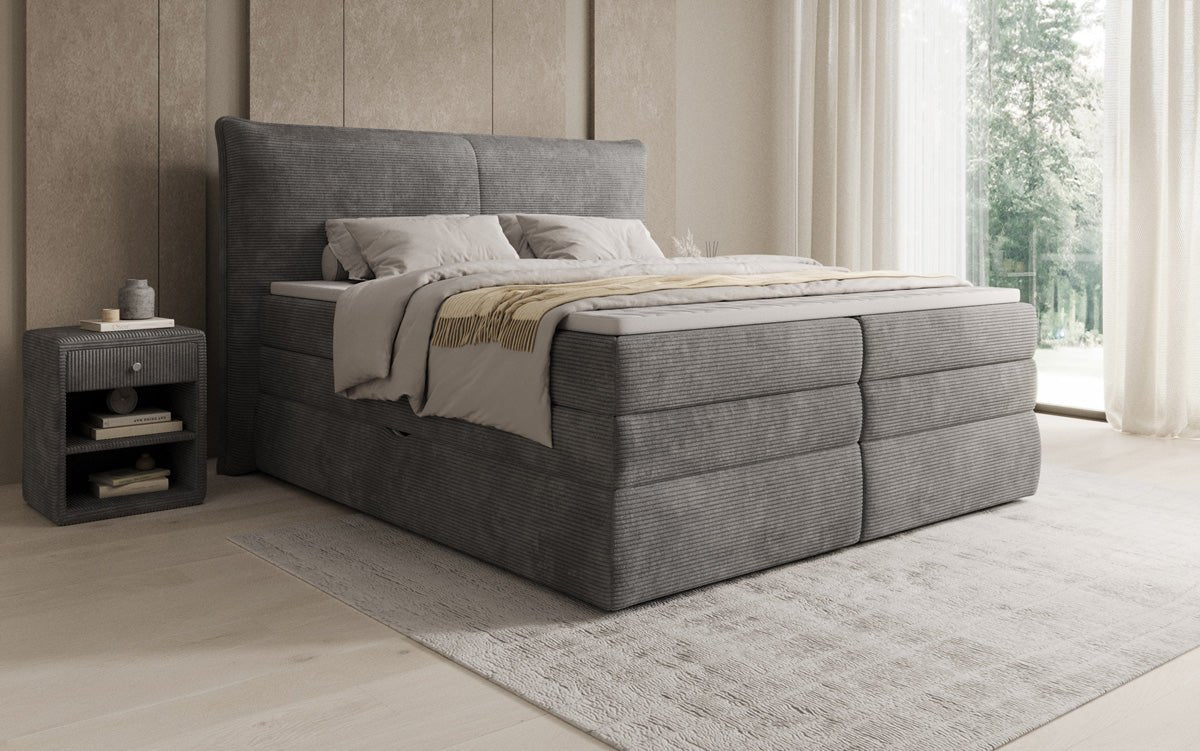 Boxspringbett Avelora mit Stauraum in Cord