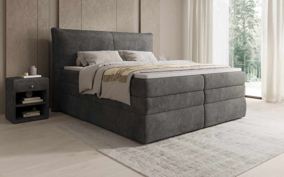 Boxspringbett Avelora mit Stauraum in Cord