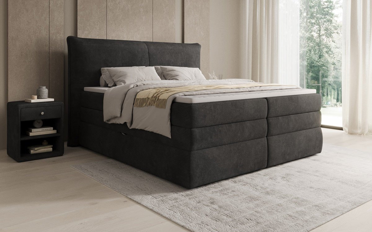 Boxspringbett Avelora mit Stauraum in Cord